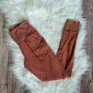 Aerie chill. Play. Move. Rust colored pants